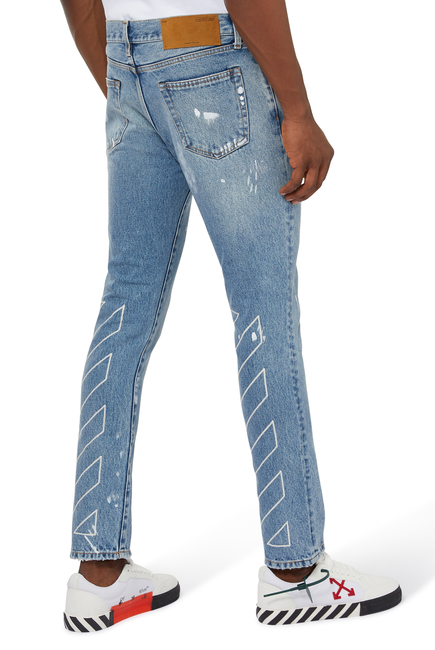Diag Outline Paint Skinny Jean